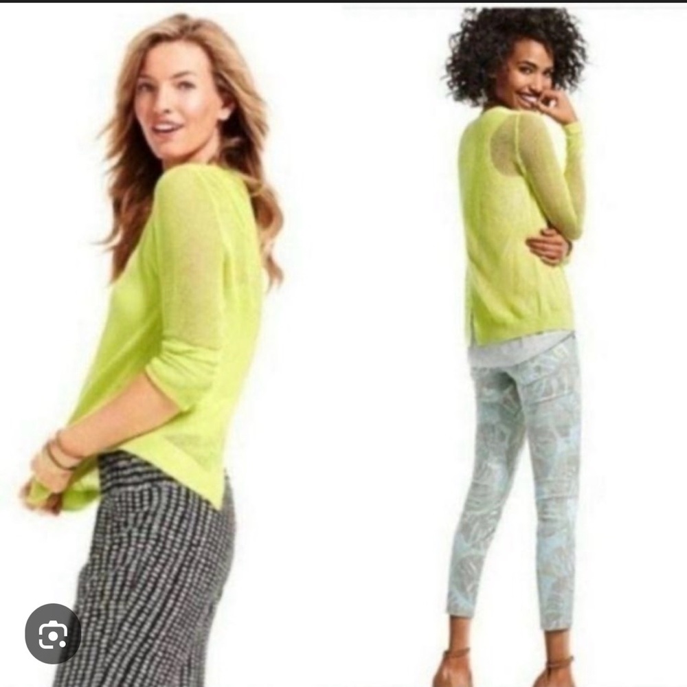CAbi #199 Chartreuse Knit Top